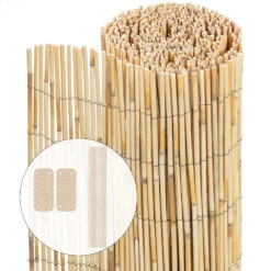 Canisse En Roseau Naturel Brise Vue Avec Attaches De Fixation 90x600cm(Canisse En Roseau Naturel Brise Vue Avec Attaches De Fixation 90x600cm)