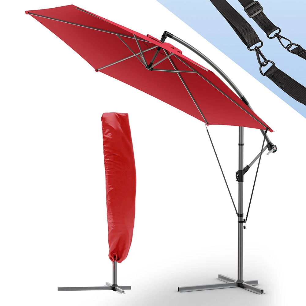 Parasol Deporte 3M Avec Housse De Protection Et Sangle De Fixation Rouge(Parasol Deporte 3m Avec Housse De Protection Et Sangle De Fixation Rouge) 1 Parasol Deporte 3M Avec Housse De Protection Et Sangle De Fixation Rouge(Parasol Deporte 3m Avec Housse De Protection Et Sangle De Fixation Rouge)