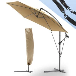 Parasol Deporte 3M Avec Housse De Protection Et Sangle De Fixation Kaki(Parasol Deporte 3m Avec Housse De Protection Et Sangle De Fixation Kaki)