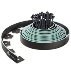 Bordure De Jardin Plastique Flexible 10m Avec Piquets Noir Bordé De Vert Clair(Bordure De Jardin Plastique Flexible 10m Avec Piquets Noir Borde De Vert Clair)