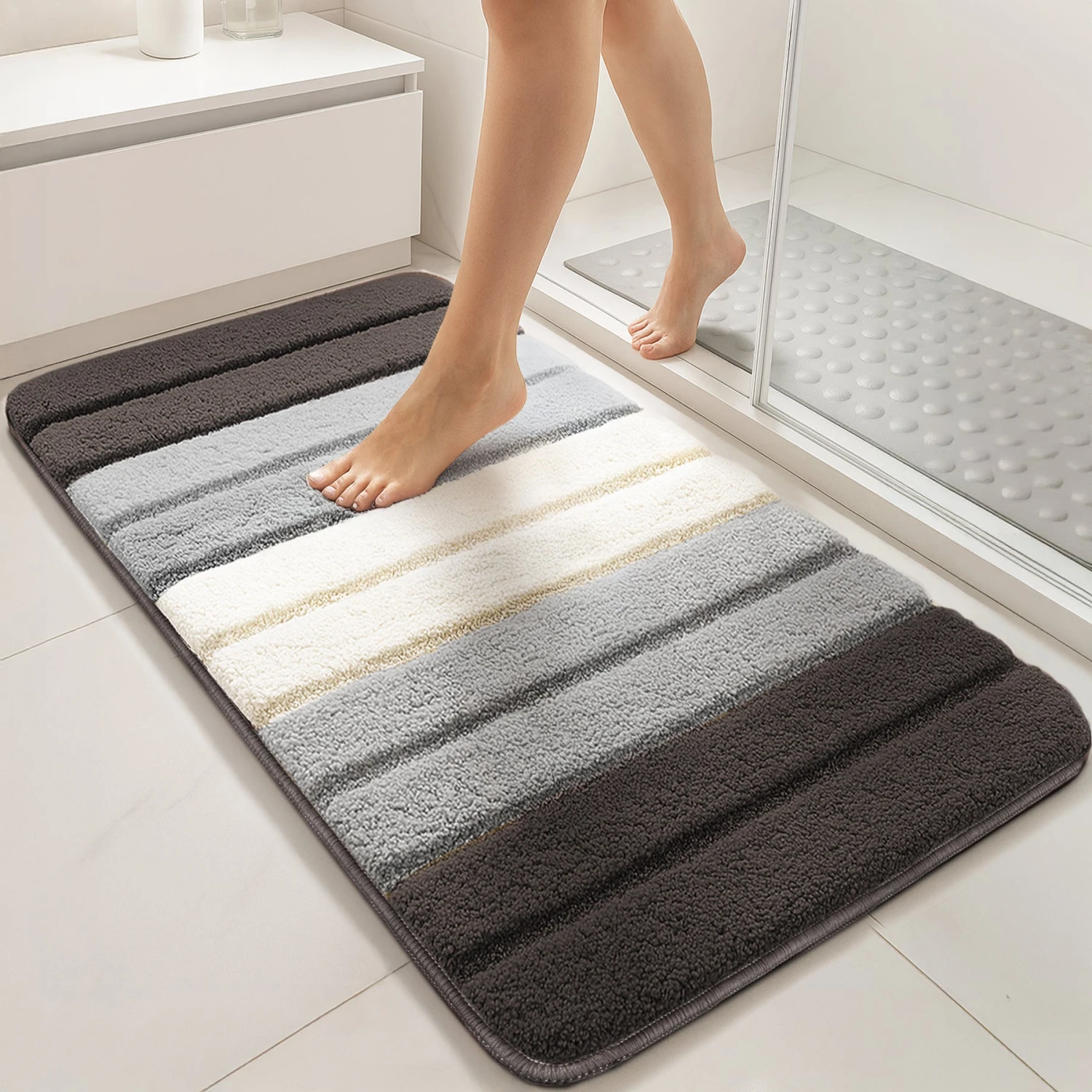Lot De 2 Tapis De Bain Antidérapant Microfibre Motif Dégradé 50x80cm Gris(Lot De 2 Tapis De Bain Antiderapant Microfibre Motif Degrade 50x80cm Gris) 1 Lot De 2 Tapis De Bain Antidérapant Microfibre Motif Dégradé 50x80cm Gris(Lot De 2 Tapis De Bain Antiderapant Microfibre Motif Degrade 50x80cm Gris)
