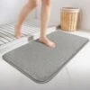 Tapis De Bain Antidérapant Microfibre 60x90cm Gris(Tapis De Bain Antiderapant Microfibre 60x90cm Gris 1)