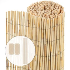 Canisse En Roseau Renforcée Brise Vue Naturel Avec Attaches De Fixation 100x600cm(Canisse En Roseau Renforcee Brise Vue Naturel Avec Attaches De Fixation 100x600cm)