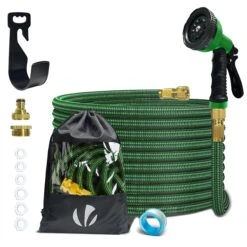Tuyau D’Arrosage Extensible 15m Renforce Avec Accessoires Vert(Tuyau D Arrosage Extensible 15m Renforce Avec Accessoires Vert)