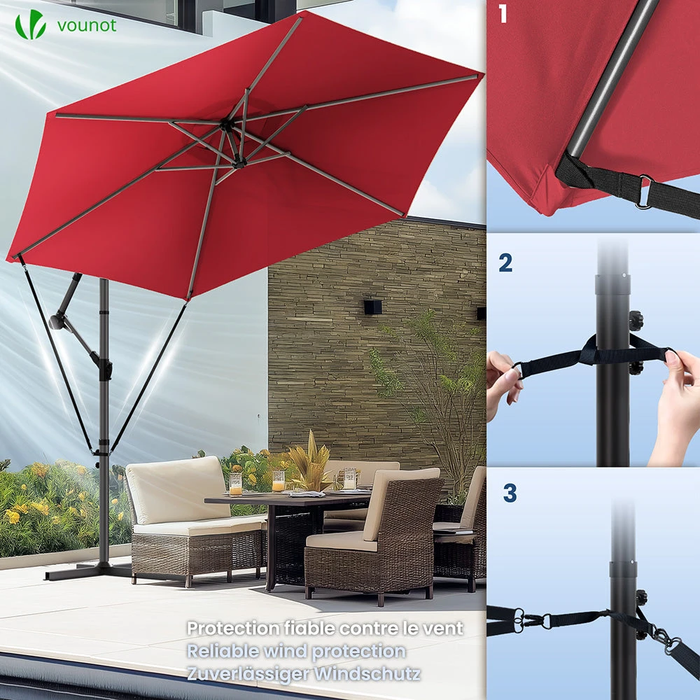 Parasol Deporte 3M Avec Housse De Protection Et Sangle De Fixation Rouge(Parasol Deporte 3m Avec Housse De Protection Et Sangle De Fixation Rouge) 2 Parasol Deporte 3M Avec Housse De Protection Et Sangle De Fixation Rouge(Parasol Deporte 3m Avec Housse De Protection Et Sangle De Fixation Rouge) – Image 2