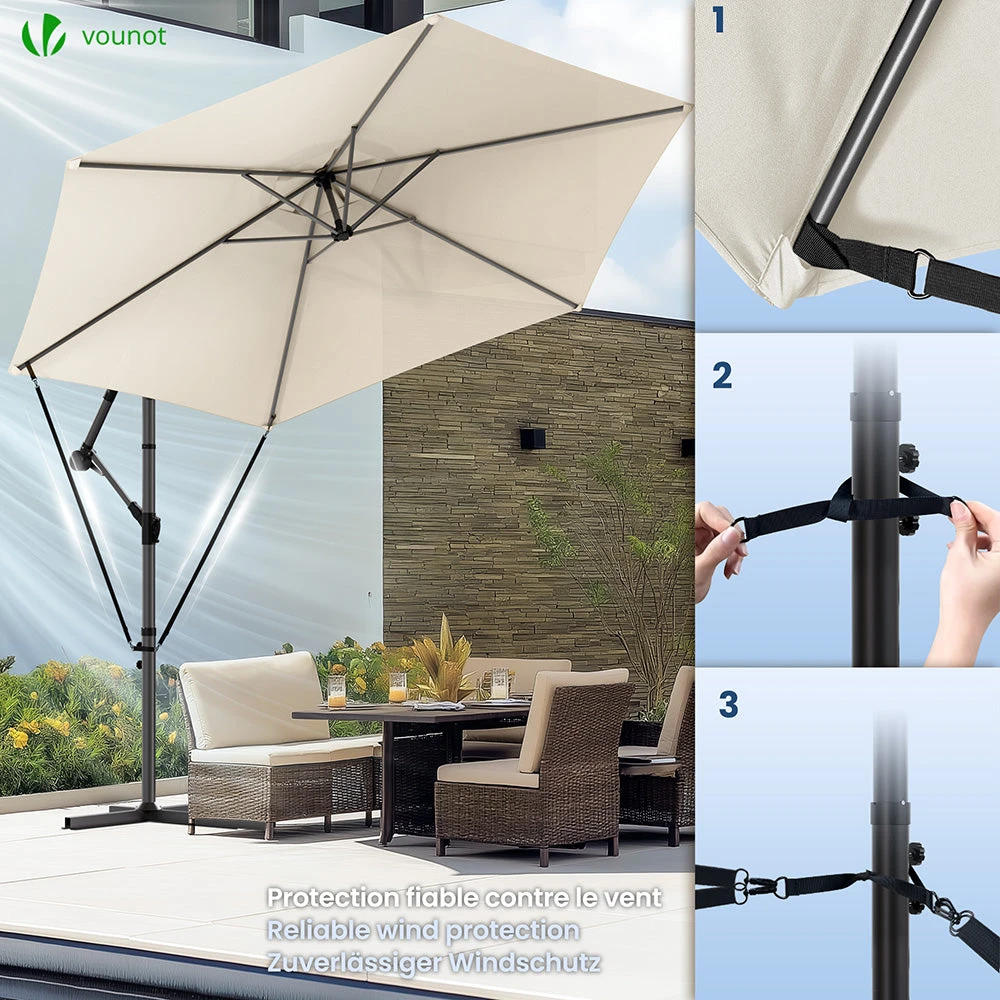 Parasol Deporte 3M Avec Housse De Protection Et Sangle De Fixation Beige(Parasol Deporte 3m Avec Housse De Protection Et Sangle De Fixation Beige) 2 Parasol Deporte 3M Avec Housse De Protection Et Sangle De Fixation Beige(Parasol Deporte 3m Avec Housse De Protection Et Sangle De Fixation Beige) – Image 2