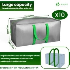 Lot 10 Sacs De Demenagement Grand Format Avec Sangles Et Poignee Gris(Lot 10 Sacs De Demenagement Grand Format Avec Sangles Et Poignee Gris) -Boutique Vounot 03 21d68fe4 72d2 41d0 b2c4 0ab7f81332fd