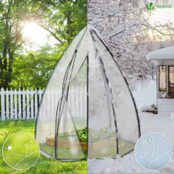 Serre De Jardin Hivernage Dome Avec Bache PE 160x160x180cm Blanc(Serre De Jardin Hivernage Dome Avec Bache Pe 160x160x180cm Blanc) -Boutique Vounot 03 2b640f01 20fa 4156 85a1 85b49b3e19a9