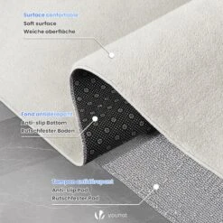 Tapis De Salon Poils Ras Doux Antiderapant 140x200cm Uni Crème(Tapis De Salon Poils Ras Doux Antiderapant 140x200cm Uni Creme) -Boutique Vounot 03 c1870957 e59a 430f 8ffa 8151fffc3209