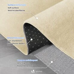 Tapis De Salon Poils Ras Doux Antiderapant 200x300cm Uni Beige(Tapis De Salon Poils Ras Doux Antiderapant 200x300cm Uni Beige) -Boutique Vounot 03 dd0de033 7d2c 4ecd a409 076d7c751374 1