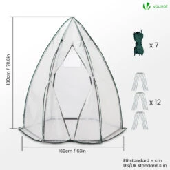 Serre De Jardin Hivernage Dome Avec Bache PE 160x160x180cm Blanc(Serre De Jardin Hivernage Dome Avec Bache Pe 160x160x180cm Blanc) -Boutique Vounot 04 1d49b9b4 0a5c 4657 883b 378d03e5d9a3