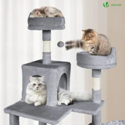 Arbre A Chat Geant 6 Niveaux Avec Griffoir Grattoir 215 Cm Gris(Arbre A Chat Geant 6 Niveaux Avec Griffoir Grattoir 215 Cm Gris) -Boutique Vounot 04 33a11caf 4ec8 4f1e b164 ede150b1785c