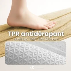 Lot De 2 Tapis De Bain Antidérapant Microfibre Motif Ondulé 60x90cm Beige(Lot De 2 Tapis De Bain Antiderapant Microfibre Motif Ondule 60x90cm Beige) -Boutique Vounot 04 6cdc9cf0 b903 46ad a216 42d50dbe589e 3