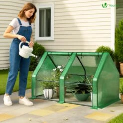 Mini Serre De Jardin Avec 2 Portes Enroulables Bache PE Renforcee 135g/m2 180x90x90cm Vert(Mini Serre De Jardin Avec 2 Portes Enroulables Bache Pe Renforcee 135g M2 180x90x90cm Vert) -Boutique Vounot 04 b4290746 295f 4d49 84c2 fc24ee8d41b7