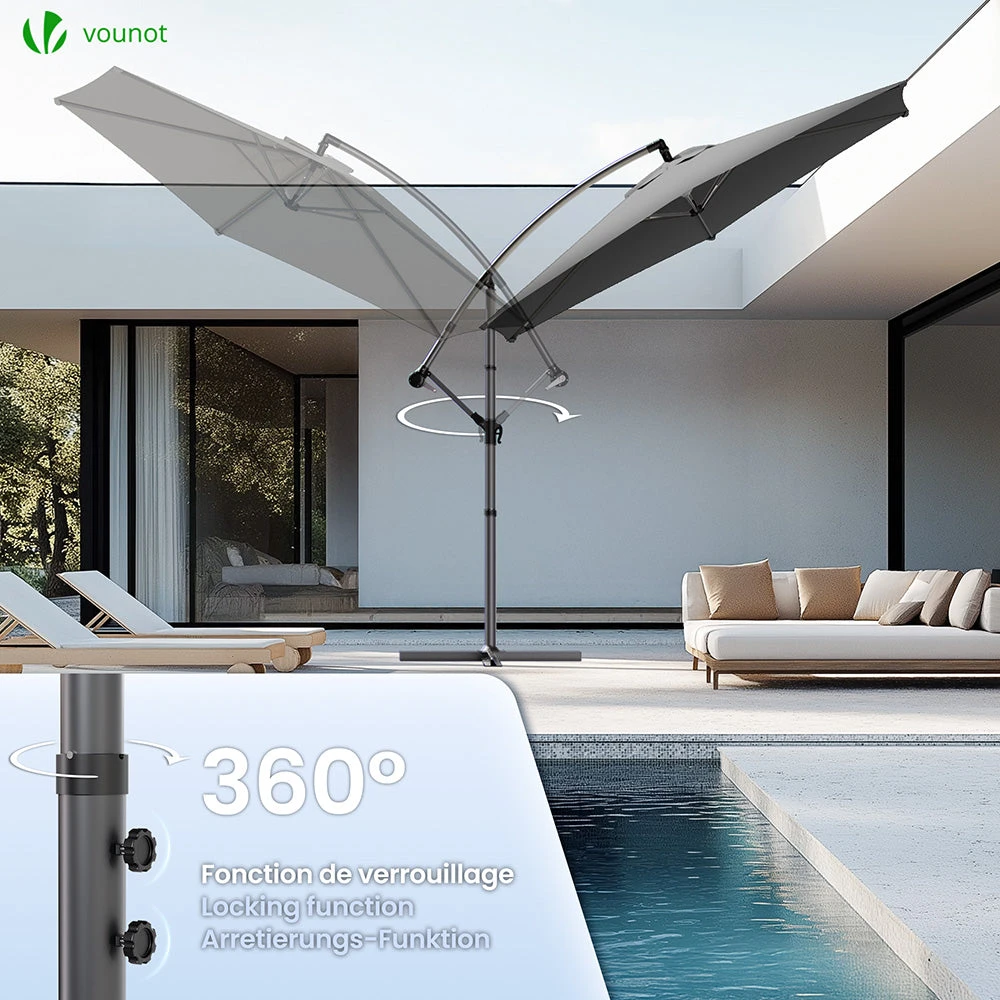 Parasol Deporte 3M Avec Housse De Protection Et Sangle De Fixation Gris(Parasol Deporte 3m Avec Housse De Protection Et Sangle De Fixation Gris) 4 Parasol Deporte 3M Avec Housse De Protection Et Sangle De Fixation Gris(Parasol Deporte 3m Avec Housse De Protection Et Sangle De Fixation Gris) – Image 4