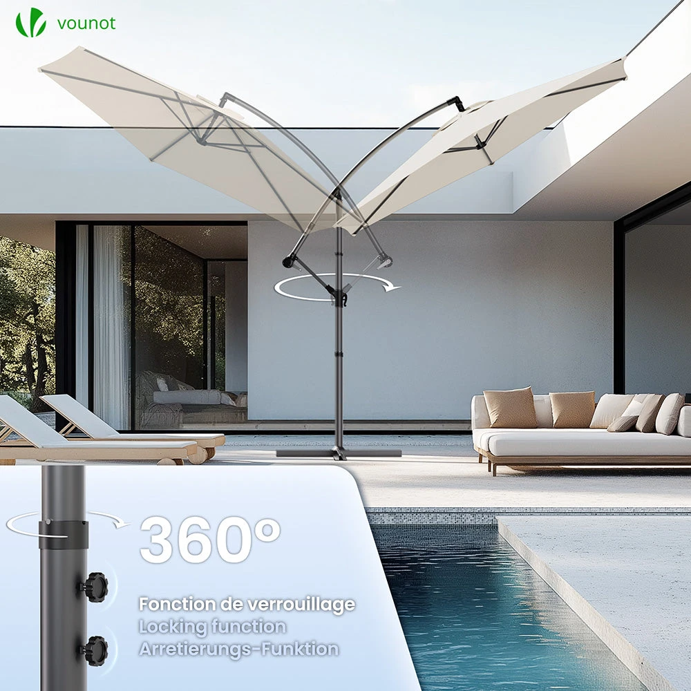 Parasol Deporte 3M Avec Housse De Protection Et Sangle De Fixation Beige(Parasol Deporte 3m Avec Housse De Protection Et Sangle De Fixation Beige) 4 Parasol Deporte 3M Avec Housse De Protection Et Sangle De Fixation Beige(Parasol Deporte 3m Avec Housse De Protection Et Sangle De Fixation Beige) – Image 4