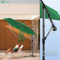 Parasol Deporte 3M Avec Housse De Protection Et Sangle De Fixation Vert(Parasol Deporte 3m Avec Housse De Protection Et Sangle De Fixation Vert) -Boutique Vounot 05 1c60810c acbd 4661 a127 33d900bbb8c6