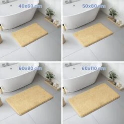 Tapis De Bain Antidérapant Microfibre 60x110cm Beige(Tapis De Bain Antiderapant Microfibre 60x110cm Beige 1) -Boutique Vounot 05 29a53cd9 8749 402c b6a6 1d840950a6fb 6