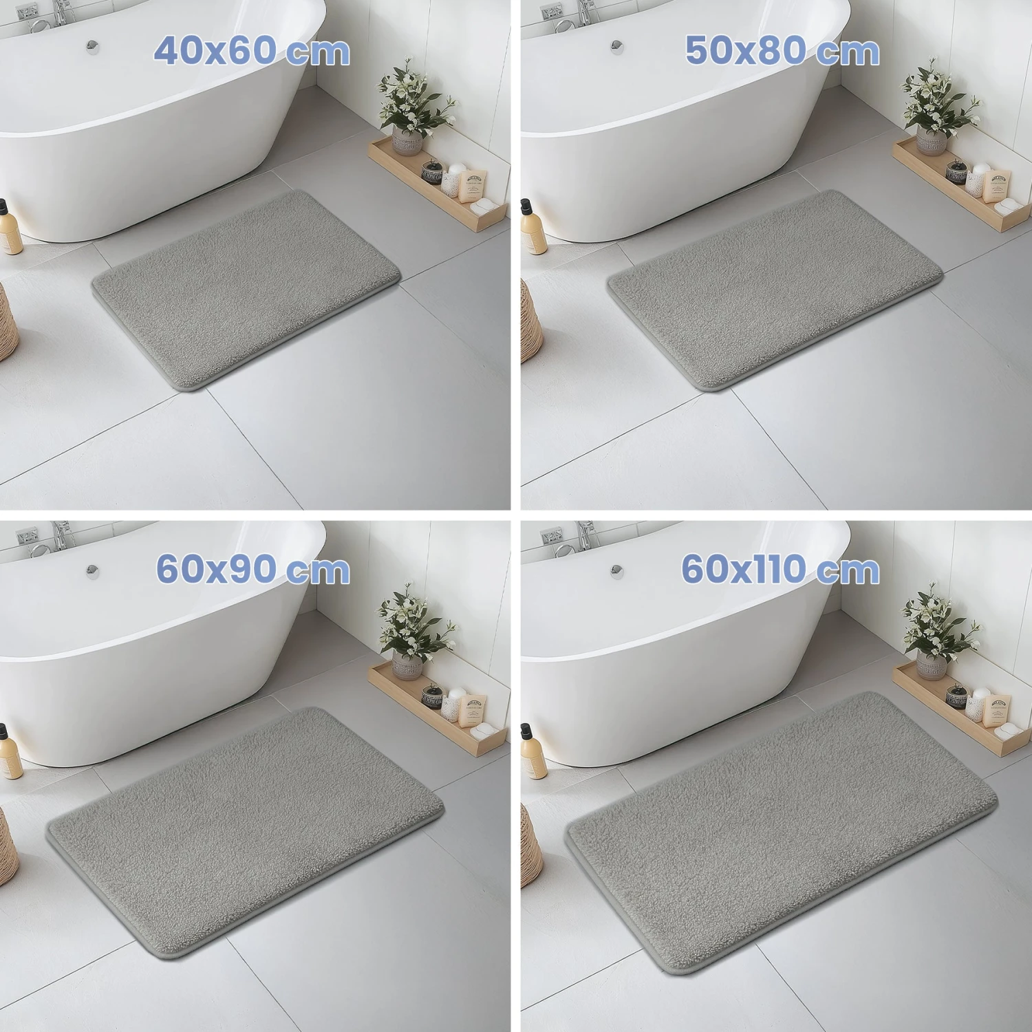Lot De 2 Tapis De Bain Antidérapant Microfibre 40x60cm Gris(Lot De 2 Tapis De Bain Antiderapant Microfibre 40x60cm Gris 1) 5 Lot De 2 Tapis De Bain Antidérapant Microfibre 40x60cm Gris(Lot De 2 Tapis De Bain Antiderapant Microfibre 40x60cm Gris 1) – Image 5