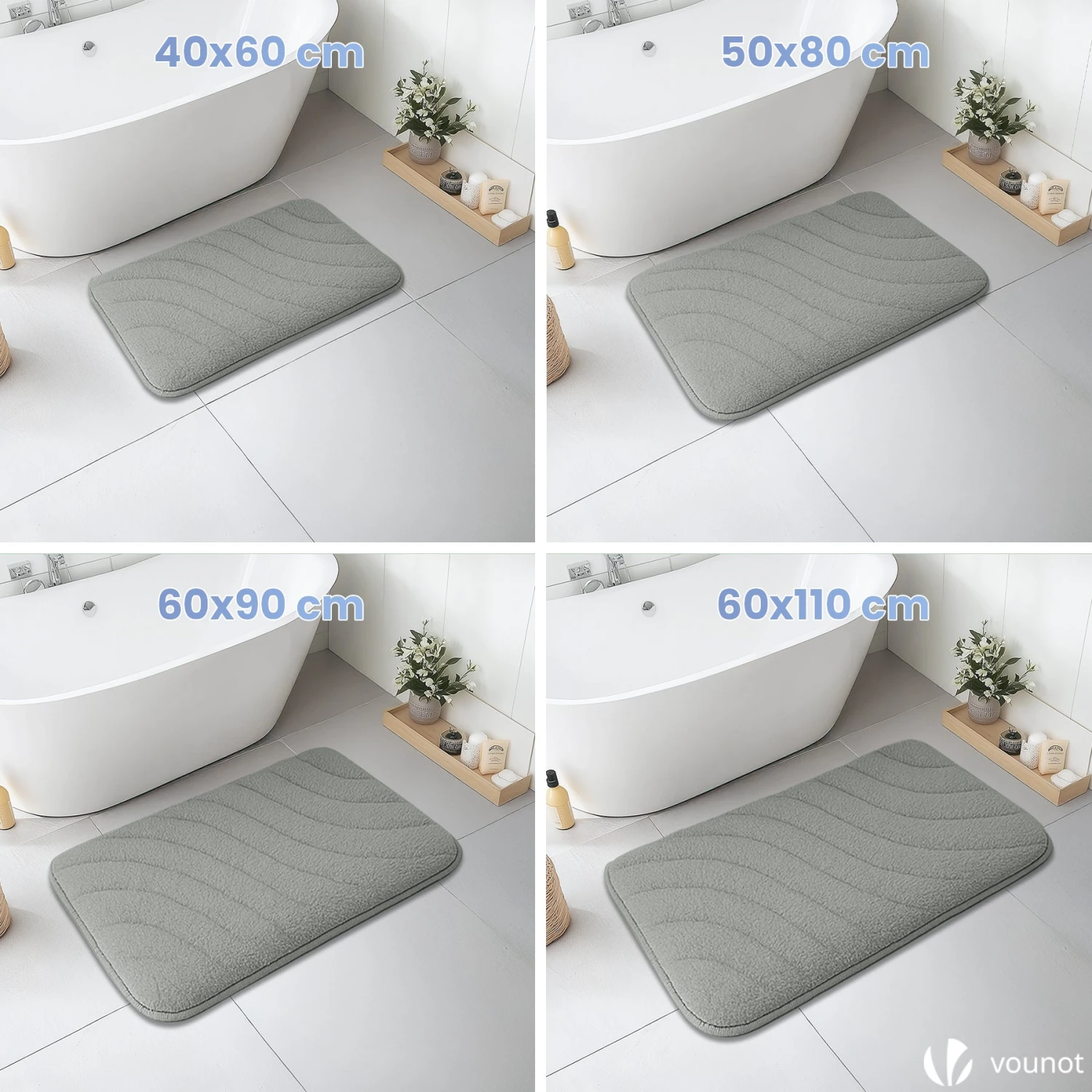 Lot De 2 Tapis De Bain Antidérapant Microfibre Motif Ondulé 50x80cm Gris(Lot De 2 Tapis De Bain Antiderapant Microfibre Motif Ondule 50x80cm Gris) 5 Lot De 2 Tapis De Bain Antidérapant Microfibre Motif Ondulé 50x80cm Gris(Lot De 2 Tapis De Bain Antiderapant Microfibre Motif Ondule 50x80cm Gris) – Image 5