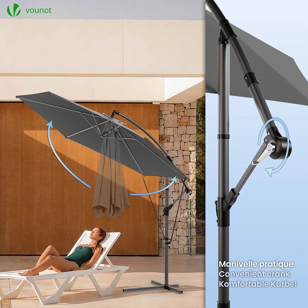 Parasol Deporte 3M Avec Housse De Protection Et Sangle De Fixation Gris(Parasol Deporte 3m Avec Housse De Protection Et Sangle De Fixation Gris) 5 Parasol Deporte 3M Avec Housse De Protection Et Sangle De Fixation Gris(Parasol Deporte 3m Avec Housse De Protection Et Sangle De Fixation Gris) – Image 5