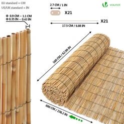 Canisse En Roseau Renforcée Brise Vue Naturel Avec Attaches De Fixation 160x600cm(Canisse En Roseau Renforcee Brise Vue Naturel Avec Attaches De Fixation 160x600cm) -Boutique Vounot 05 dce71c37 508e 4b3f 81fe b6b3e9abe8d0