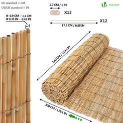 Canisse En Roseau Renforcée Brise Vue Naturel Avec Attaches De Fixation 140x300cm(Canisse En Roseau Renforcee Brise Vue Naturel Avec Attaches De Fixation 140x300cm) -Boutique Vounot 05 f78dd282 dfec 4aed 8984 316daa326d88