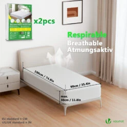 Lot De 2 Protège Matelas Alèse Impermeable Avec Jupe Elastiquee 90x190x30cm(Lot De 2 Protege Matelas Alese Impermeable Avec Jupe Elastiquee 90x190x30cm) -Boutique Vounot 06 37569917 d280 4845 9eb9 b0fe93a4db68