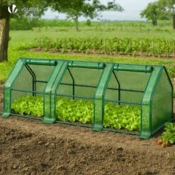 Mini Serre De Jardin Avec 3 Portes Enroulables Bache PE Renforcee 135g/m2 270x90x90cm Vert(Mini Serre De Jardin Avec 3 Portes Enroulables Bache Pe Renforcee 135g M2 270x90x90cm Vert) -Boutique Vounot 06 4cc7a863 4995 4b99 a4f9 8c57ffcb1bbd