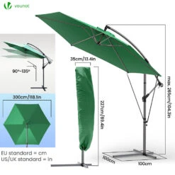 Parasol Deporte 3M Avec Housse De Protection Et Sangle De Fixation Vert(Parasol Deporte 3m Avec Housse De Protection Et Sangle De Fixation Vert) -Boutique Vounot 06 63cb2a83 2885 4c3c a893 343c7fa54488