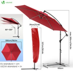 Parasol Deporte 3M Rouge Fonce Avec Housse De Protection(Parasol Deporte 3m Rouge Fonce Avec Housse De Protection) -Boutique Vounot 06 7508657d 895c 4198 b49e 40da85f3c914