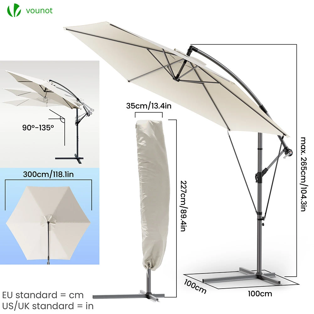 Parasol Deporte 3M Avec Housse De Protection Et Sangle De Fixation Beige(Parasol Deporte 3m Avec Housse De Protection Et Sangle De Fixation Beige) 6 Parasol Deporte 3M Avec Housse De Protection Et Sangle De Fixation Beige(Parasol Deporte 3m Avec Housse De Protection Et Sangle De Fixation Beige) – Image 6