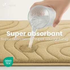 Lot De 2 Tapis De Bain Antidérapant Microfibre Motif Ondulé 60x90cm Beige(Lot De 2 Tapis De Bain Antiderapant Microfibre Motif Ondule 60x90cm Beige) -Boutique Vounot 06 7ee09e3e fee5 4b54 a9dc 0a78ee34edda 3