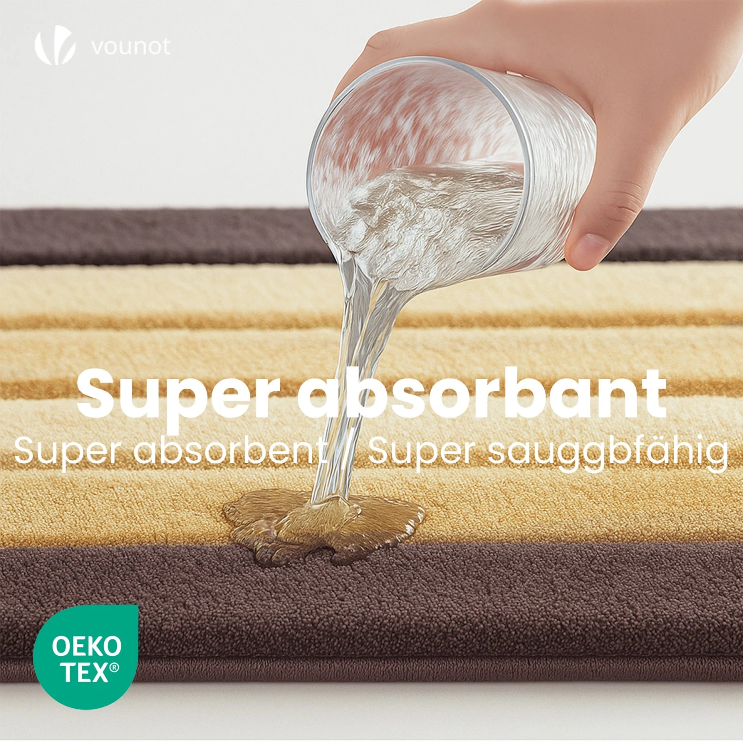 Lot De 2 Tapis De Bain Antidérapant Microfibre Motif Dégradé 50x80cm Beige(Lot De 2 Tapis De Bain Antiderapant Microfibre Motif Degrade 50x80cm Beige) 6 Lot De 2 Tapis De Bain Antidérapant Microfibre Motif Dégradé 50x80cm Beige(Lot De 2 Tapis De Bain Antiderapant Microfibre Motif Degrade 50x80cm Beige) – Image 6