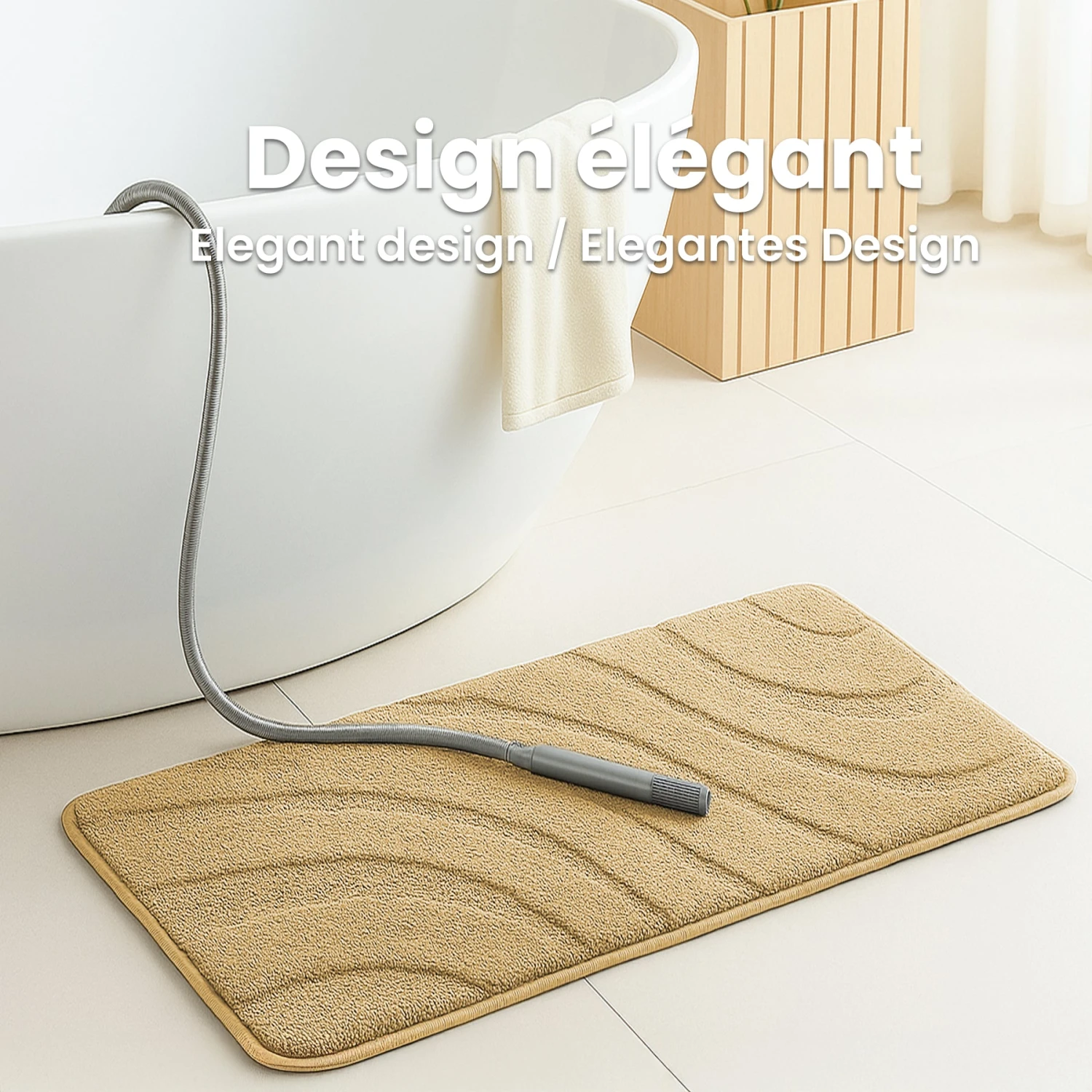 Tapis De Bain Antidérapant Microfibre Motif Ondulé 60x90cm Beige(Tapis De Bain Antiderapant Microfibre Motif Ondule 60x90cm Beige 1) 7 Tapis De Bain Antidérapant Microfibre Motif Ondulé 60x90cm Beige(Tapis De Bain Antiderapant Microfibre Motif Ondule 60x90cm Beige 1) – Image 7