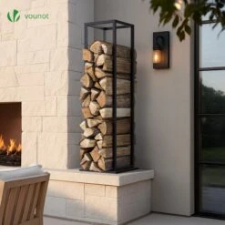 Range Bûche Vertical Pour Cheminée 33x33x112cm Acier Noir(Range Buche Vertical Pour Cheminee 33x33x112cm Acier Noir) -Boutique Vounot 07 436633d4 b678 47d5 991e 4ce28c5a4021