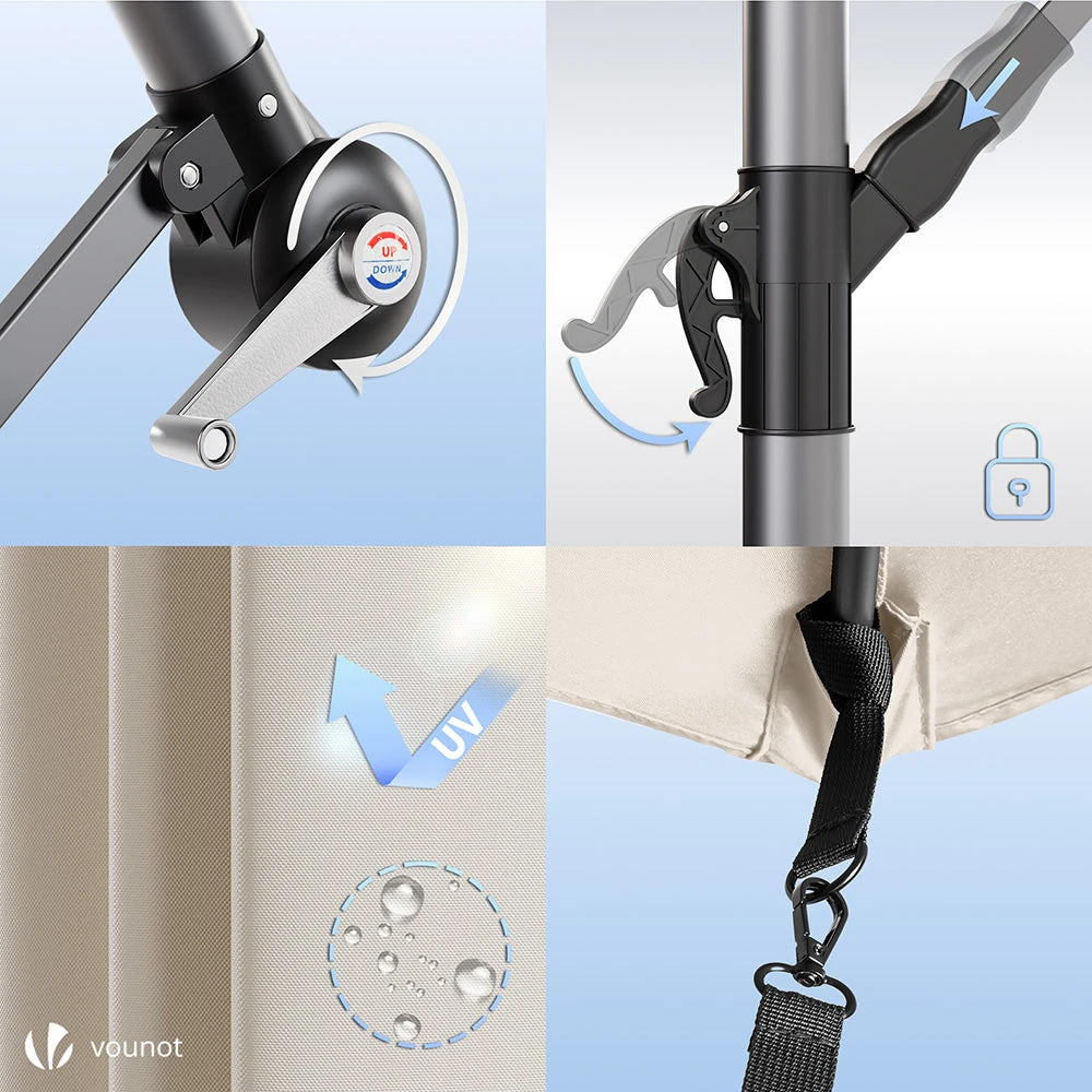 Parasol Deporte 3M Avec Housse De Protection Et Sangle De Fixation Beige(Parasol Deporte 3m Avec Housse De Protection Et Sangle De Fixation Beige) 7 Parasol Deporte 3M Avec Housse De Protection Et Sangle De Fixation Beige(Parasol Deporte 3m Avec Housse De Protection Et Sangle De Fixation Beige) – Image 7