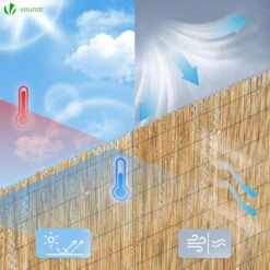 Canisse En Roseau Renforcée Brise Vue Naturel Avec Attaches De Fixation 140x300cm(Canisse En Roseau Renforcee Brise Vue Naturel Avec Attaches De Fixation 140x300cm) -Boutique Vounot 07 62927b00 476f 4853 bb4d d4fb4374b7c4