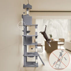 Arbre A Chat Geant 6 Niveaux Avec Griffoir Grattoir 215 Cm Gris(Arbre A Chat Geant 6 Niveaux Avec Griffoir Grattoir 215 Cm Gris) -Boutique Vounot 07 6c3182f7 af49 48aa ae05 8374a5a8ef24