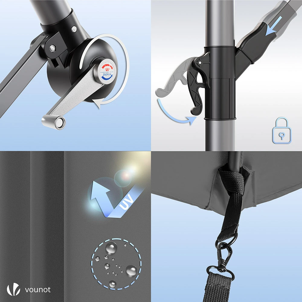 Parasol Deporte 3M Avec Housse De Protection Et Sangle De Fixation Gris(Parasol Deporte 3m Avec Housse De Protection Et Sangle De Fixation Gris) 7 Parasol Deporte 3M Avec Housse De Protection Et Sangle De Fixation Gris(Parasol Deporte 3m Avec Housse De Protection Et Sangle De Fixation Gris) – Image 7