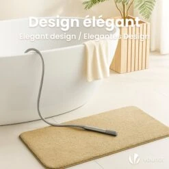 Tapis De Bain Antidérapant Microfibre 60x110cm Beige(Tapis De Bain Antiderapant Microfibre 60x110cm Beige 1) -Boutique Vounot 07 92712792 b074 4913 a4bd 8386c7bd6c4d 6