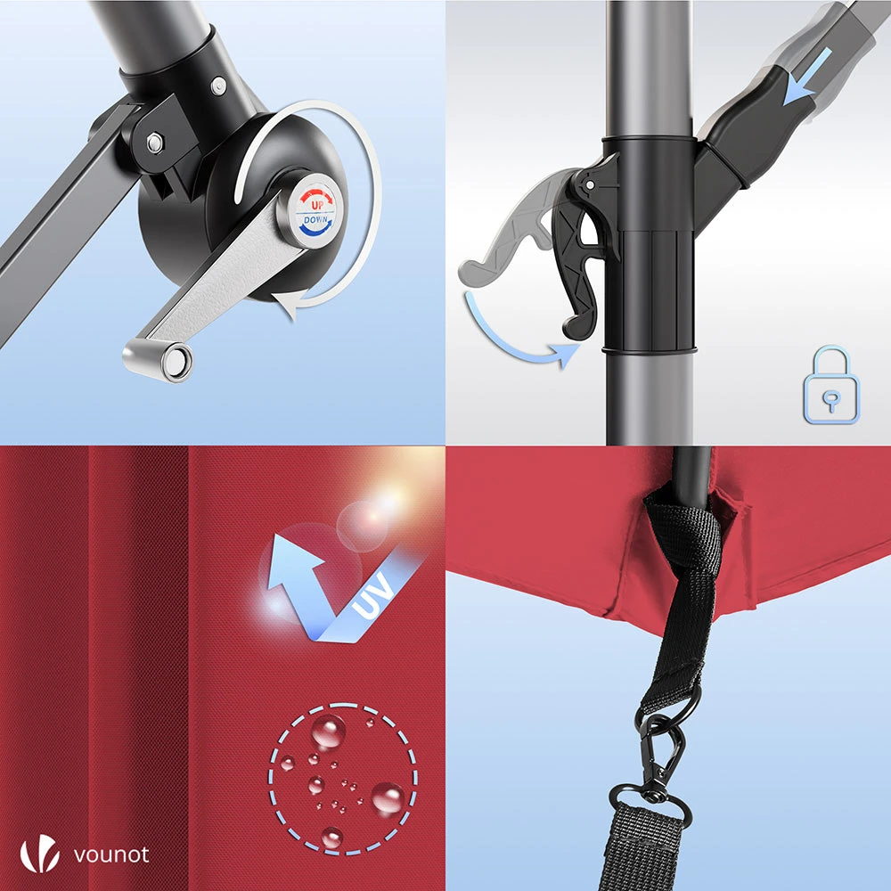 Parasol Deporte 3M Avec Housse De Protection Et Sangle De Fixation Rouge(Parasol Deporte 3m Avec Housse De Protection Et Sangle De Fixation Rouge) 7 Parasol Deporte 3M Avec Housse De Protection Et Sangle De Fixation Rouge(Parasol Deporte 3m Avec Housse De Protection Et Sangle De Fixation Rouge) – Image 7