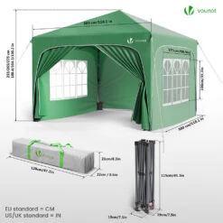 Tonnelle De Jardin Arquee 3x3m Pliable Avec Porte Et Fenetre Amovible Vert(Tonnelle De Jardin Arquee 3x3m Pliable Avec Porte Et Fenetre Amovible Vert) -Boutique Vounot 07 c74af04c 47e8 4710 880a e2614c50b453