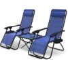 Lot De 2 Chaise Longue Inclinable En Textilene Avec Table D'appoint Porte Gobelet Et Portable Bleu(Lot De 2 Chaise Longue Inclinable En Textilene Avec Table Dappoint Porte Gobelet Et Portable Bleu)