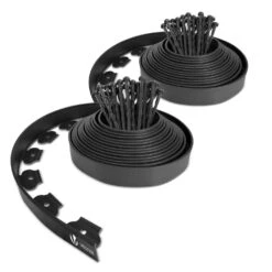 Bordure De Jardin Plastique Flexible 20m Avec Piquets Noir(Bordure De Jardin Plastique Flexible 20m Avec Piquets Noir)