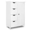 Meuble De Salle De Bain Rangement 4 Tiroirs 1 Porte 82x55x30cm Blanc(Meuble De Salle De Bain Rangement 4 Tiroirs 1 Porte 82x55x30cm Blanc)