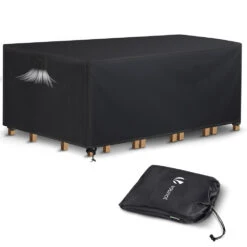 Housse Salon De Jardin Bache De Protection 420D 213x132x73cm Noire(Housse Salon De Jardin Bache De Protection 420d 213x132x73cm Noire 1)