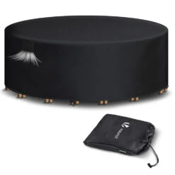 Housse Salon De Jardin Bache De Protection 420D φ190x73cm Noire(Housse Salon De Jardin Bache De Protection 420d 190x73cm Noire 1)
