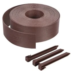 Bordure De Jardin PE Flexible 20M X 8 CM Avec Piquets Marron(Bordure De Jardin Pe Flexible 20m X 8 Cm Avec Piquets Marron)