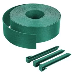Bordure De Jardin PE Flexible 20M X 8 CM Avec Piquets Vert(Bordure De Jardin Pe Flexible 20m X 8 Cm Avec Piquets Vert)